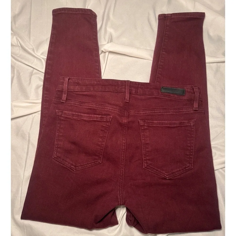 Sanctuary Social Ankle Skinny Pants Women 27/4 Burgundy Standard Rise‎ Workwear